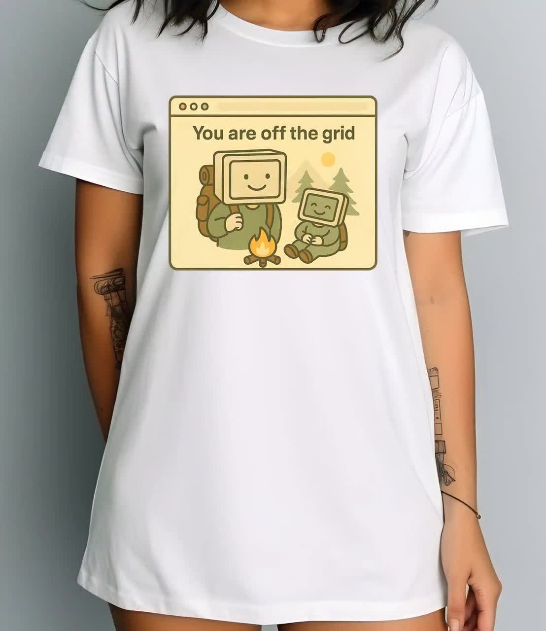 Off the Grid Funny Camping Shirt | No Internet Error Page Style